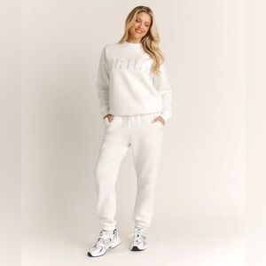 BRIDE Six Stories White Sweatshirt & Jogger Sweatpants Set Wedding Bachelorette